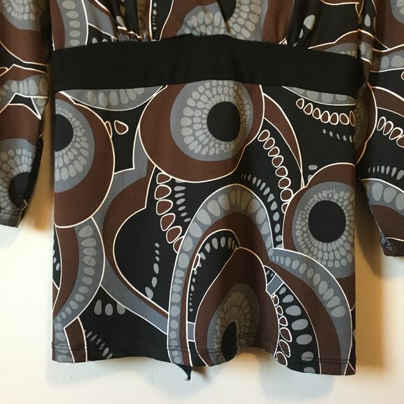 Y2K Carol Rose Retro 70s Groovy Tie Up Wrap Top Made in USA - Picture 4 of 16